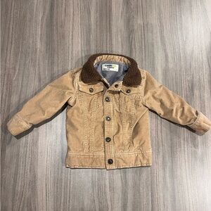 Oshkosh Tan Sherpa-Lined Corduroy Jacket - Size 2T